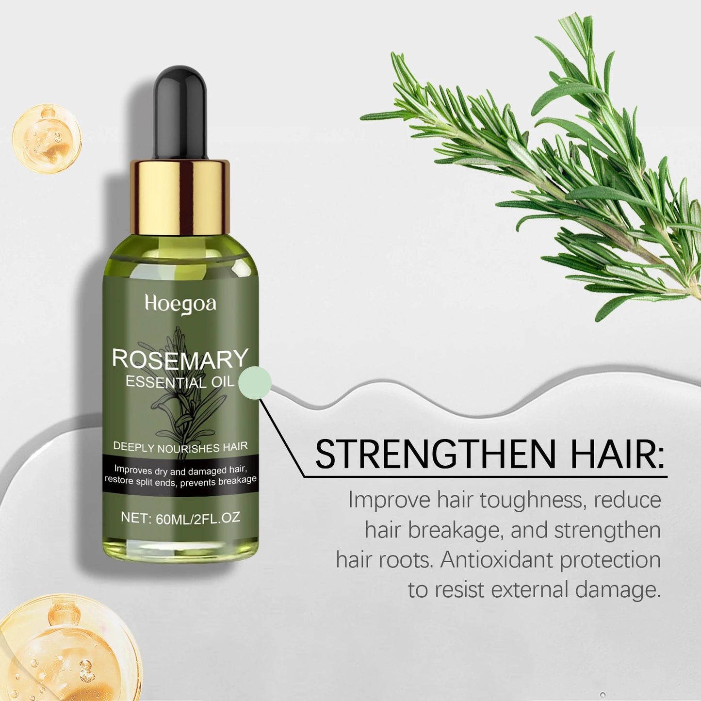 Rosemary Serum For Hair Growth Anti Loss Strengthening Smooth Hair Thicken Scalp Nourishing Repair Hair Regrowth Essential Oil