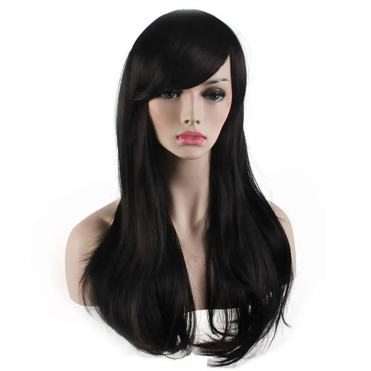 Women’s Heat Resistant 28-Inch 70cm Long Curly Hair Wig Black Long Wavy  Women Daily Use Heat Resistant Synthetic Hair