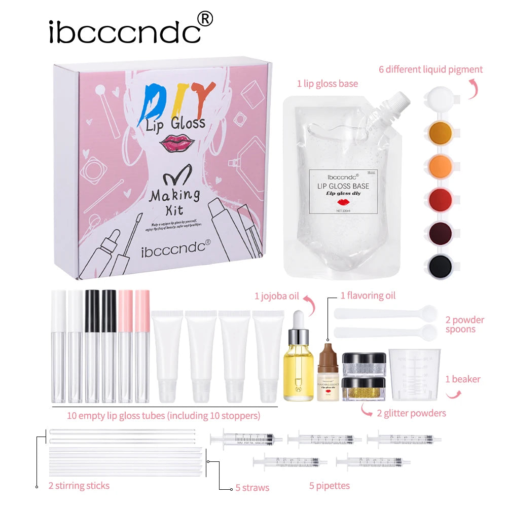 Moisturizing Lip Gloss Diy Kit Clear Lipgloss Base Gel Glitter Lips Makeup Handmade Cosmetic Lip Gloss Making Kit Gift Creative