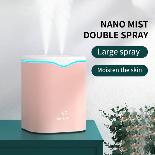 2000ml Large Capacity Dual Spray Humidifier Usb Home Silent Water Replen one Sprayisher 2L Air Purifier Water Diffuser Office
