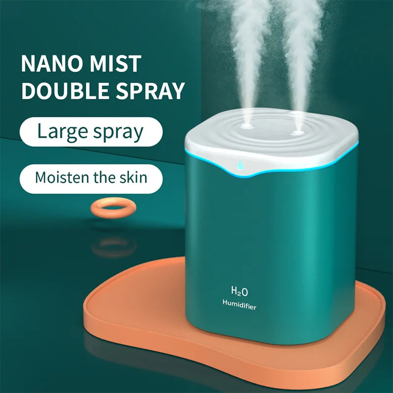 2000ml Large Capacity Dual Spray Humidifier Usb Home Silent Water Replen one Sprayisher 2L Air Purifier Water Diffuser Office