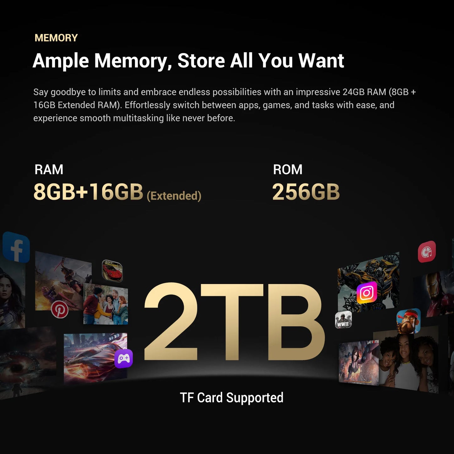 Fossibot F109 5G Rugged Phone 6.745" Android 14 8GB+256GB Mobile Phone 10600mAh 64MP NFC Smartphone