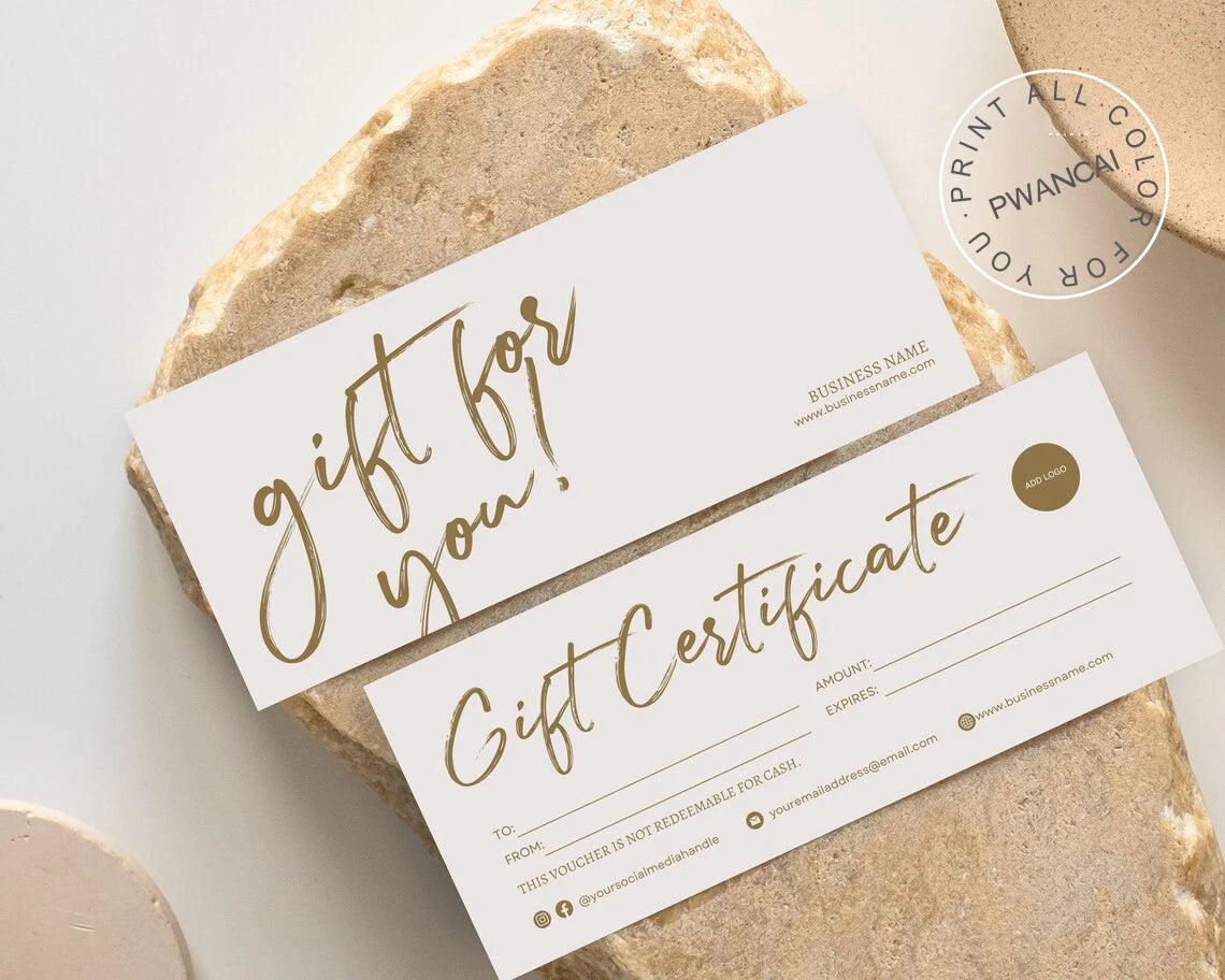 Beauty Spa Gift Coupon Cards Editable Gift Voucher Template Printable Gift DIY Voucher Certificate Modern Gift Card for Business