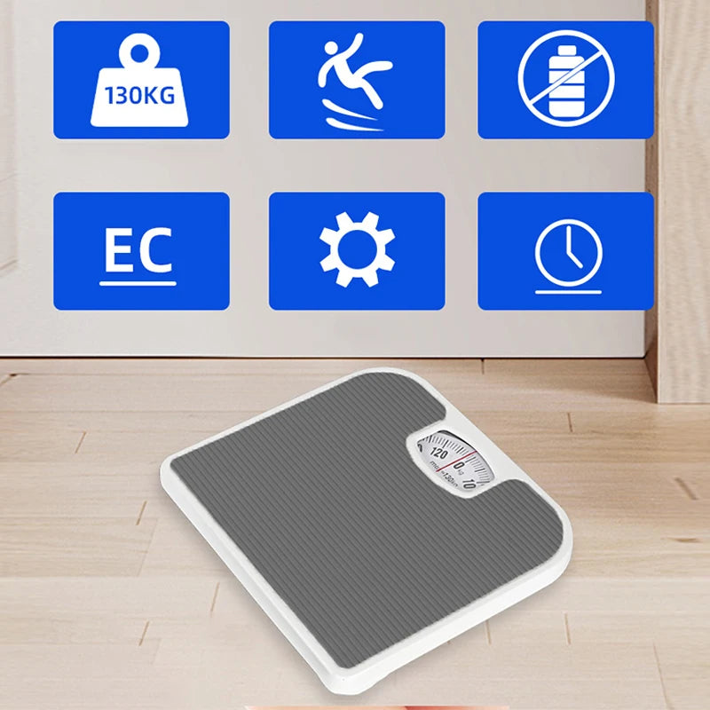 Mechanical Weighing Scale Home Human Weighing Dial Bathroom Waterproof and Non-slip PU Leather Pad Weight Scale Home Portable