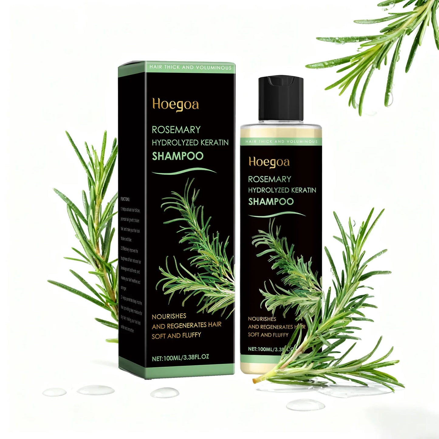 Rosemary Oil Hair Growth Shampoo Organic Thickening for Thinning Hair & Hair Loss Volumizing Natural Shampoo for Men and Women