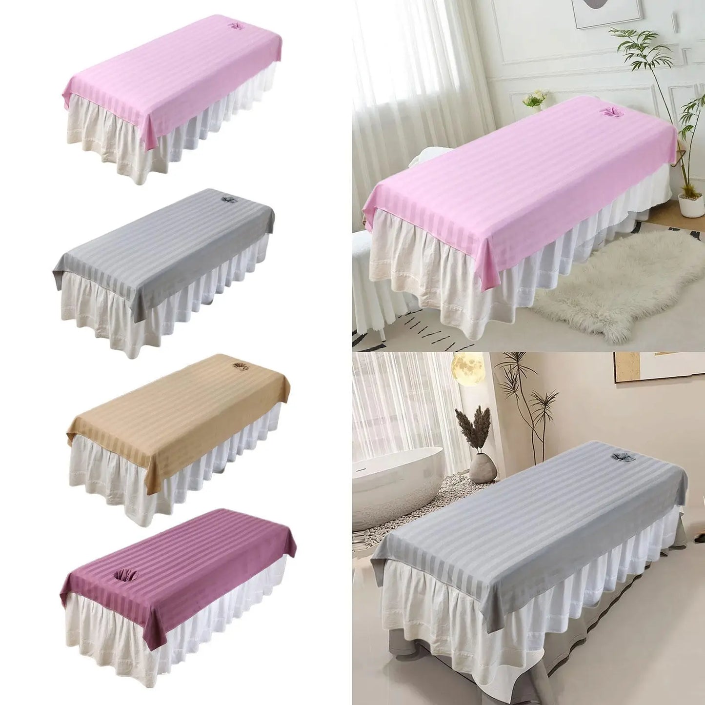 Salon Sheet Comfortable Reusable Beauty Supplies Protector Beauty Bed Cover with Face Hole for Salon Beauty Hotel Indoor SPA