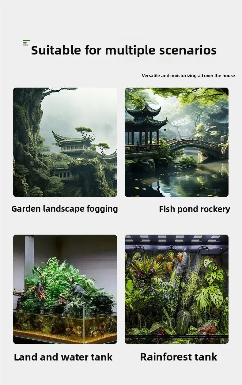 Automatic Water Refill Humidifier Fogger - Outdoor Mist Maker for Aquarium, Fish Pond, Garden, Rockery & Landscape Decor