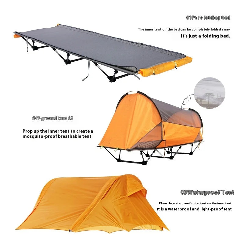 Tent Outdoor Camping Single Person Off-the-Ground Tent Integrated Folding Camp Bed Road Trip Fishing Camping Tent