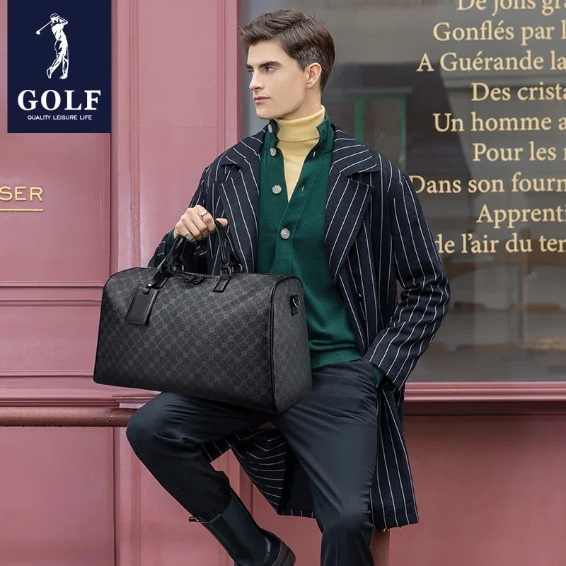Men Business Travel Luggage Bag Leather Travel Duffle Large Capacity Hand Luggage Bag Short Trip Shoulder Bags Luxury Handbag