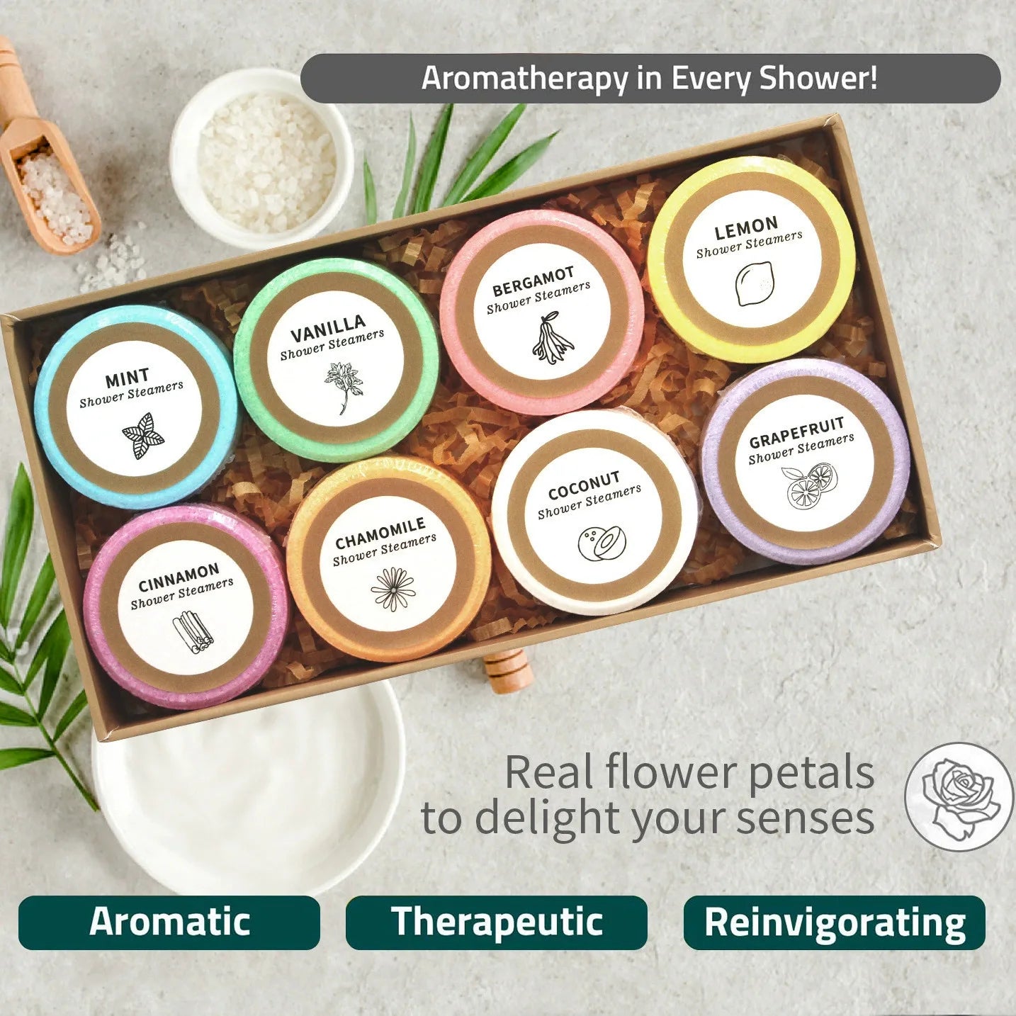 8Pcs Bath Salt Tablets Set, Natural Relaxing Spa Bath For Bathtub, Body Care Suitable For Women And Men, Home & Hotel