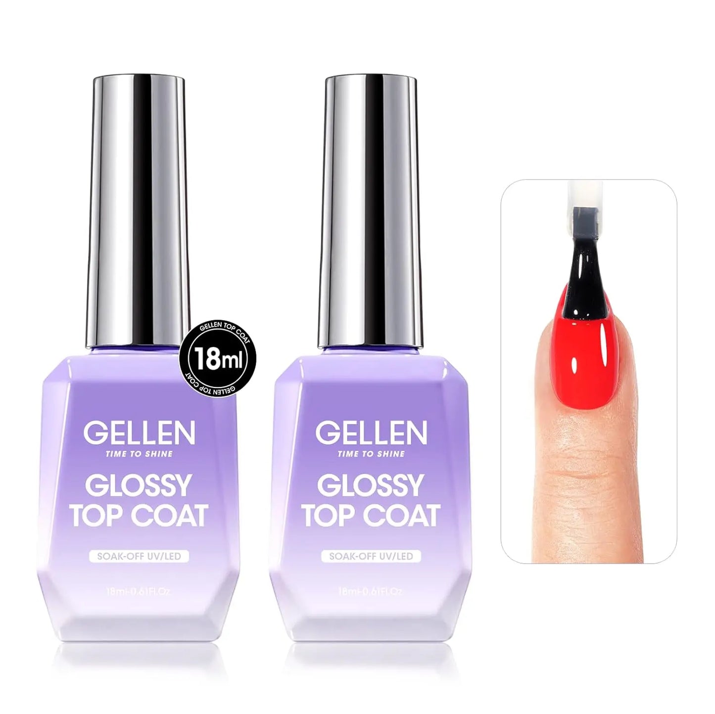 GELLEN Professional Nail Art Gel Set 18ml 4Pcs Base Top Coat Clear Strengthener Soak Off Polish Manicure DIY Kit Long Lasting